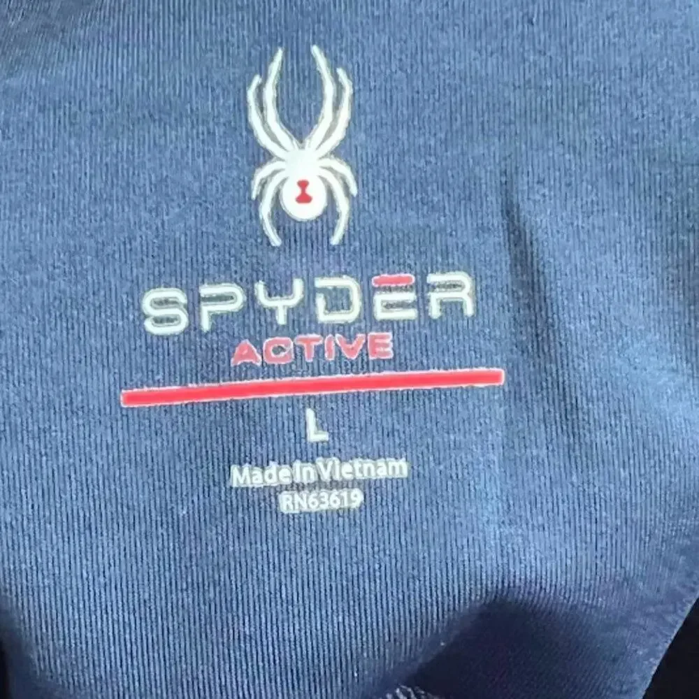 Spyder Athletic Navy Blue Leggings with Back Zipper Pocket
